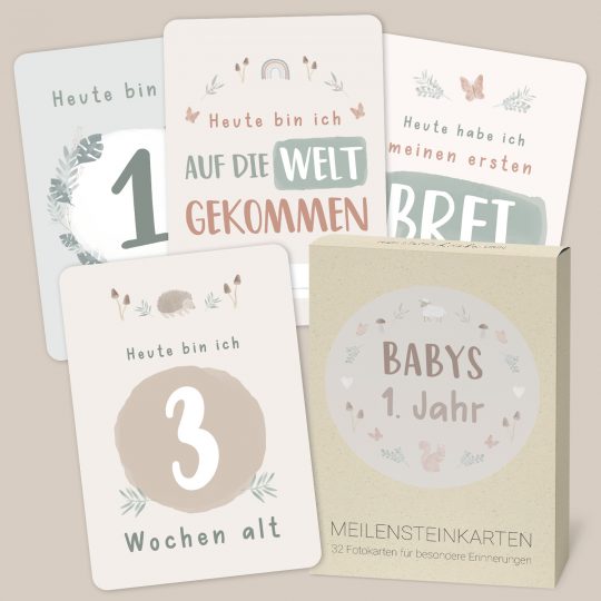 Meilensteinkarten Baby "WALD"