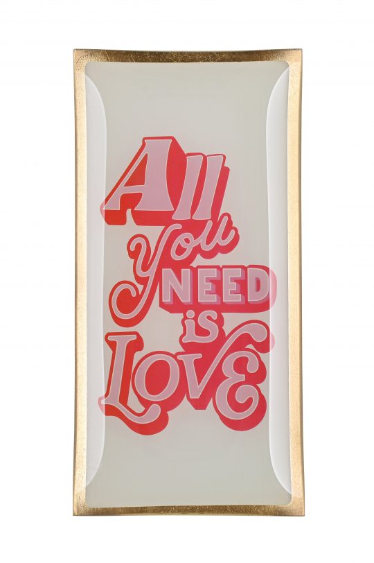 Love Plates, Glasteller // All you need is love // weiß/pink – Bild 2