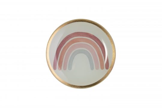 Love Plates, Glasteller // Regenbogen // rund, grau
