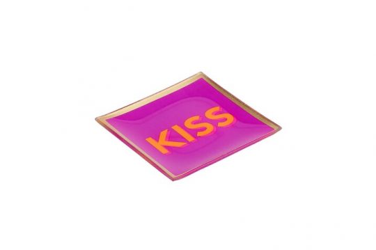 Love Plates, Glasteller // Kiss // fuchsia – Bild 2