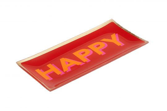 Love Plates, Glasteller // Happy // rot