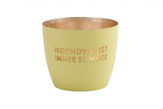 Windlicht Madras - Irgendwo ist immer Sommer // pastellgelb/gold