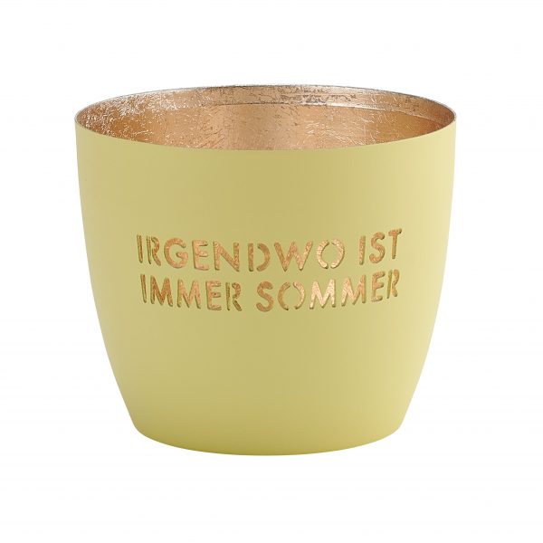 Windlicht Madras - Irgendwo ist immer Sommer // pastellgelb/gold