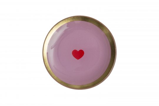 Love Plates, Glasteller // Herz // rund, rosa