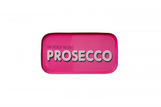 Love Trays, Dekotablett // Ready in one Prosecco // rechteckig // pink