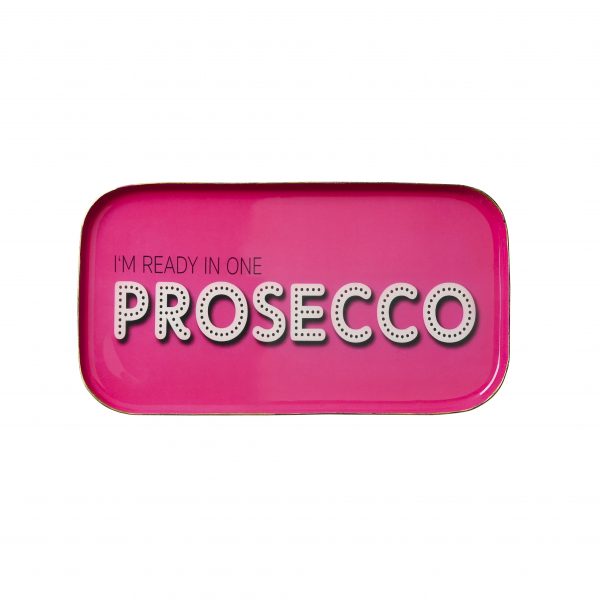 Love Trays, Dekotablett // Ready in one Prosecco // rechteckig // pink