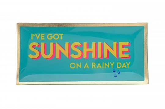 Love Plates, Glasteller // Sunshine on a rainy day // türkis – Bild 2
