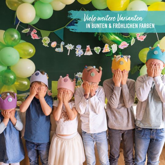 Geburtstagskrone zum Wenden aus Musselin – Türkis – Bild 6