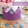 Geburtstagskrone zum Wenden aus Musselin – Lila / rosa – Bild 3