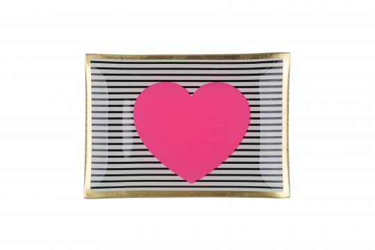 Love Plates, Glasteller // Herz // gestreift – Bild 2