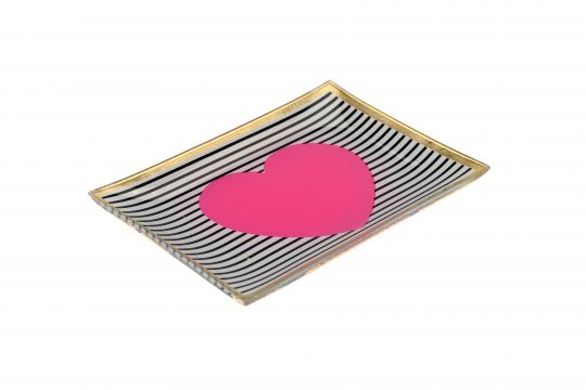 Love Plates, Glasteller // Herz // gestreift