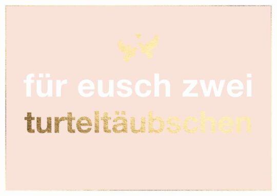 Doppelkarte: füreuschzwei turteltäubschen
