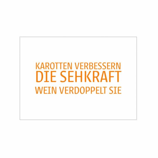 Postkarte - Karotten verbessern die Sehkraft