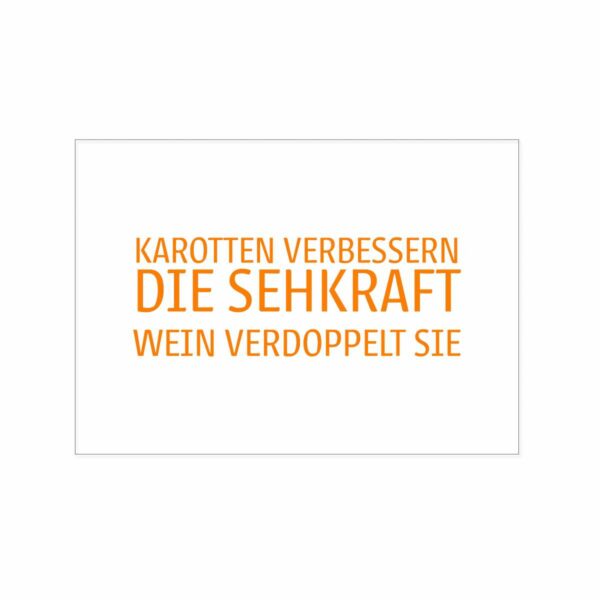 Postkarte - Karotten verbessern die Sehkraft