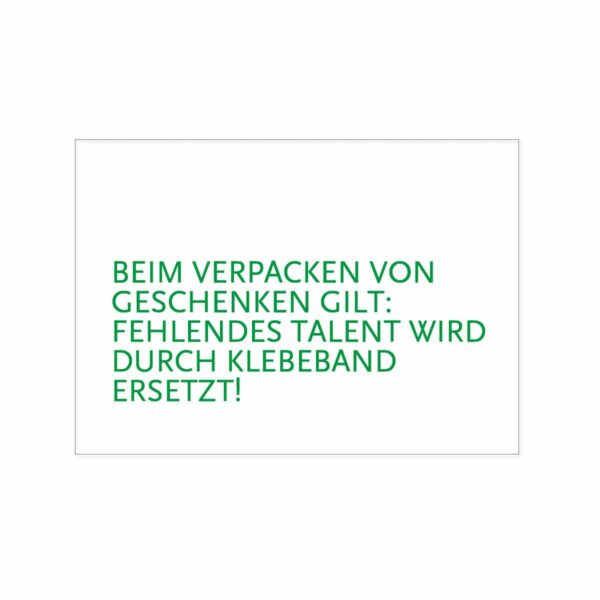 Postkarte - Fehlendes Talent durch Klebeband ersetzen