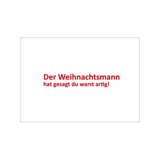 Postkarte - Du warst artig