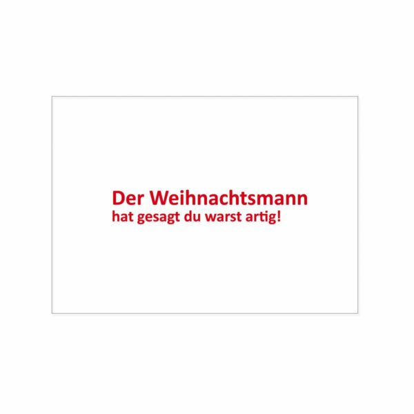 Postkarte - Du warst artig