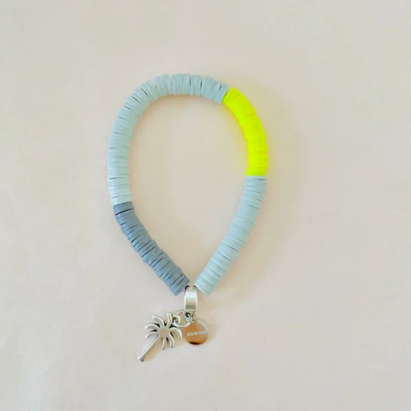 Armband grau, neongelb, weiß