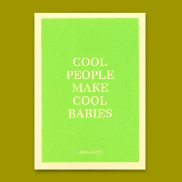 Postkarte "Cool people make cool babies" | Coole Karte mit Spruch zur Geburt