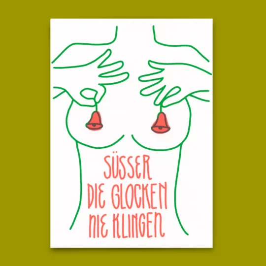 Postkarte "Süßer die..." | Lustige Karte mit Spruch zu Weihnachten