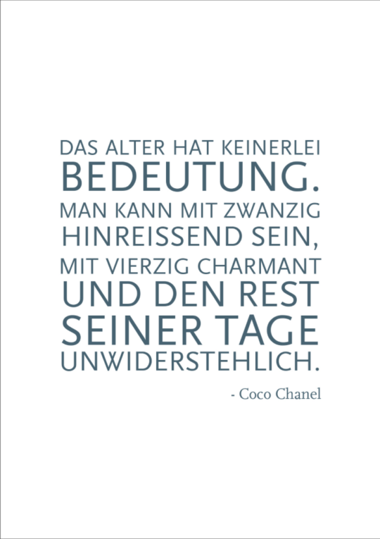 Postkarte -  Das Alter hat keinerlei Bedeutung