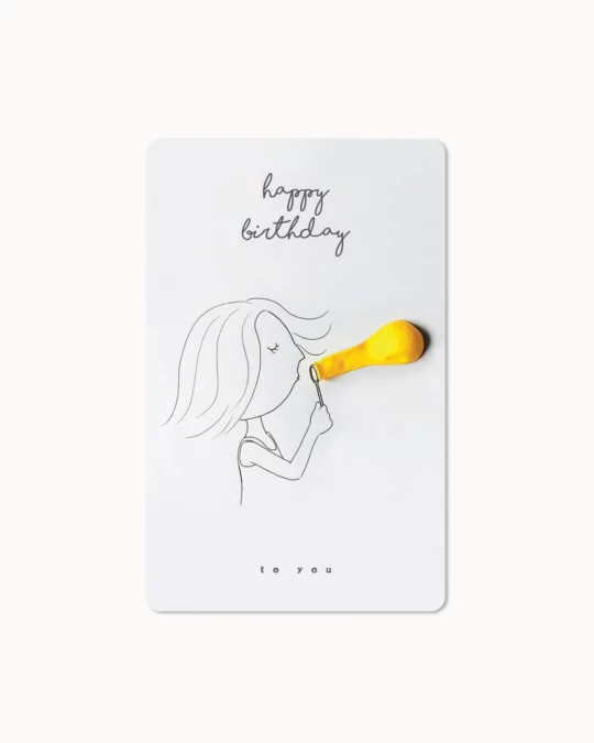 Mini Postkarte - Happy Birthday Luftballon