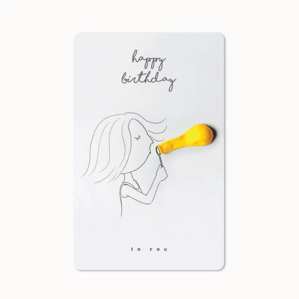 Mini Postkarte - Happy Birthday Luftballon